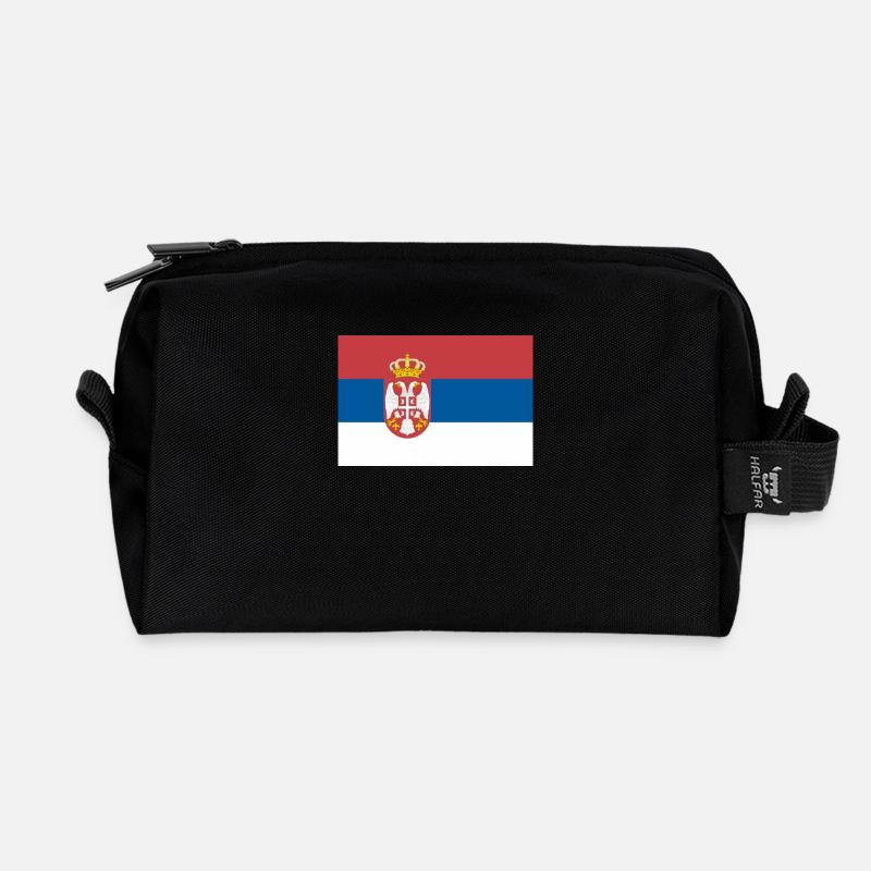 flagge serbien - Recycelte Kulturtasche - Schwarz
