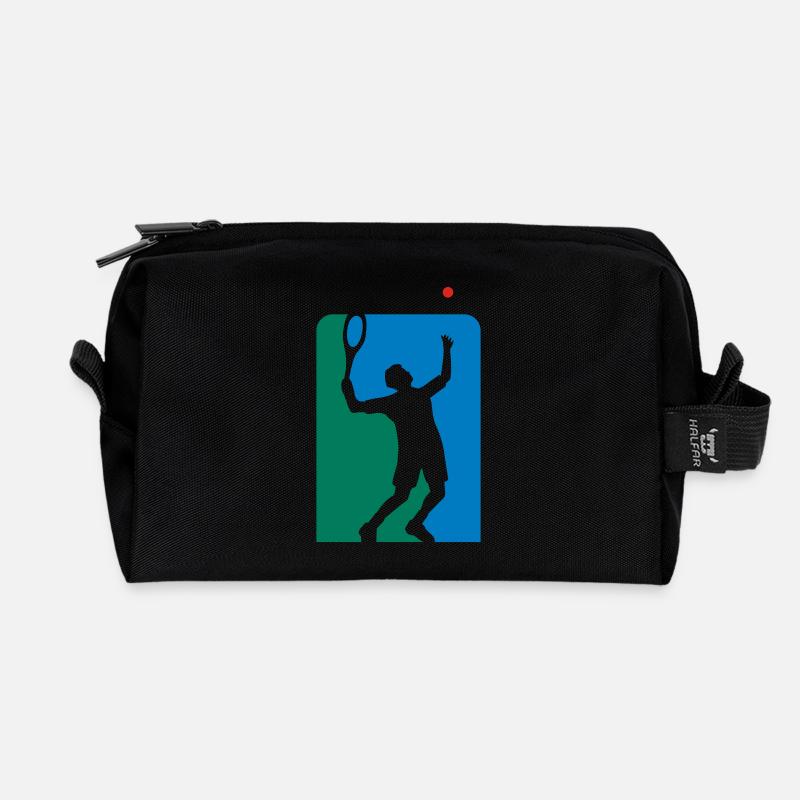 tennis_0809_3c - Recycled Toiletry Zip Bag - black