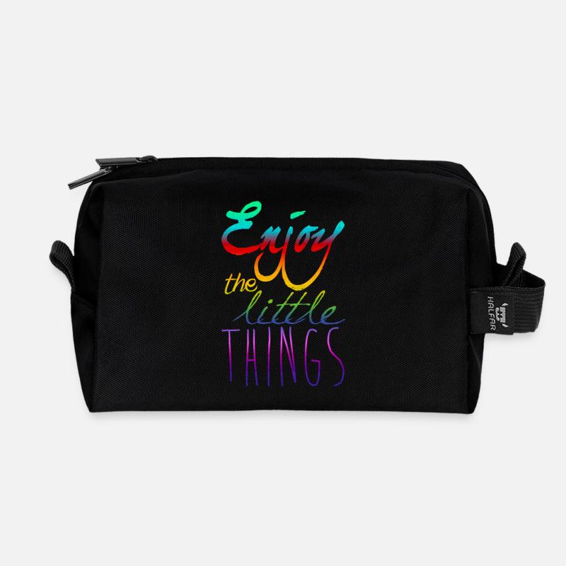 Enjoy The Little Things - Recycelte Kulturtasche - Schwarz