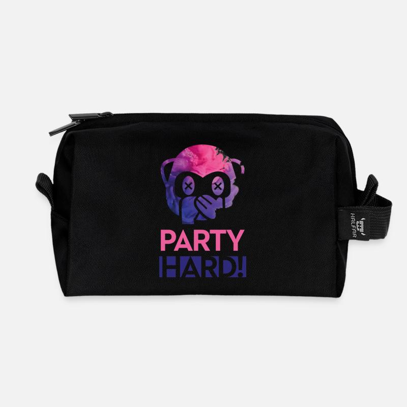 Party Hard! - Recycelte Kulturtasche - Schwarz