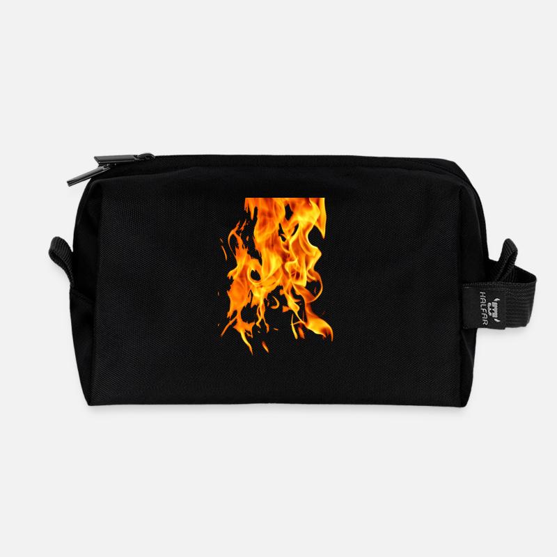 Feuer - Recycelte Kulturtasche - Schwarz