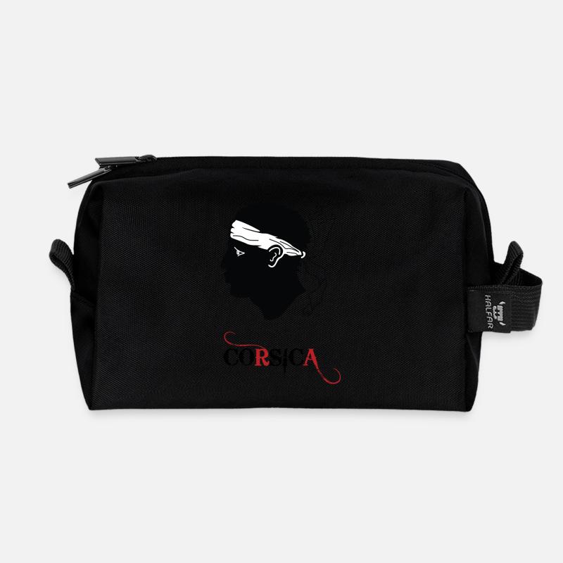 Korsika! - Recycelte Kulturtasche - Schwarz