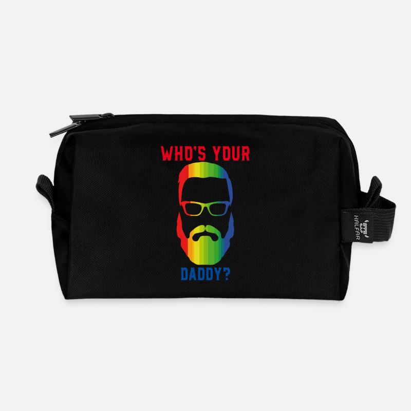 WHO'S YOUR DADDY? - Recycelte Kulturtasche - Schwarz