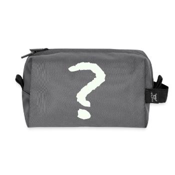 question mark - Recycled Toiletry Zip Bag - anthracite - Front