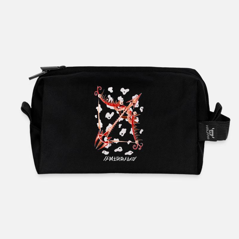 Negative Sagittarius - Recycled Toiletry Zip Bag - black