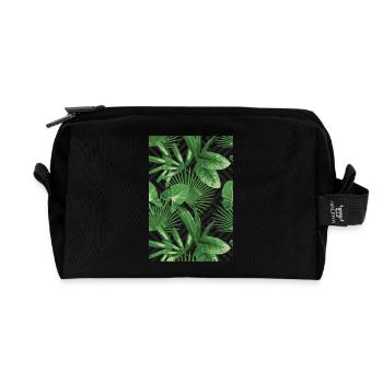 Tropical Geometry - Recycled Toiletry Zip Bag - black - Front