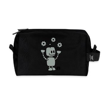 Happy Robot (2c) - Trousse de toilette en tissu recyclé - noir - Devant