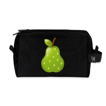Smiley Pear - Recycelte Kulturtasche - Schwarz - Vorne