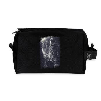 Forest view landscape - Recycled Toiletry Zip Bag - black - Front