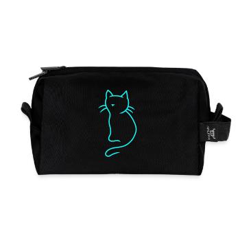 Chaton Chaton Chats Animaux domestiques Chat Miaou - Trousse de toilette en tissu recyclé - noir - Devant