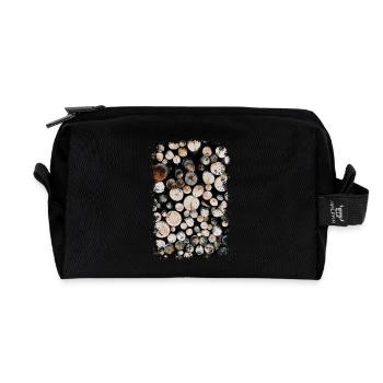 HOLZ - Recycelte Kulturtasche - Schwarz - Vorne