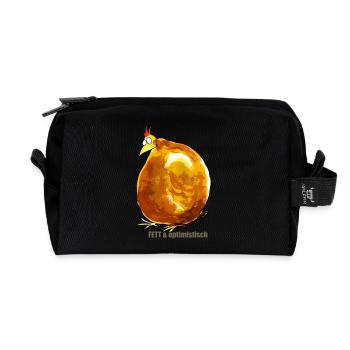 Fett & Optimistisch - Recycelte Kulturtasche - Schwarz - Vorne