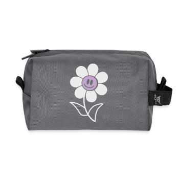 Lächelnde Blume - Recycelte Kulturtasche - Anthrazit - Vorne