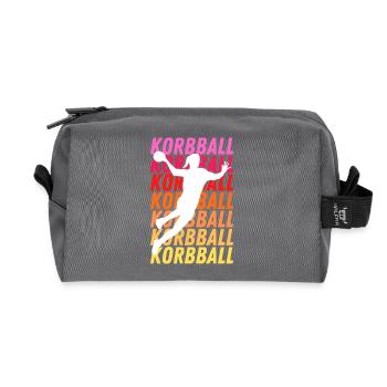 Korbball farbig - Recycelte Kulturtasche - Anthrazit - Vorne