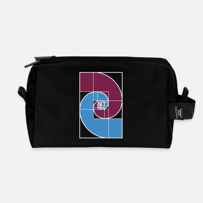 Fibonacci Golden Ratio - Recycled Toiletry Zip Bag - black