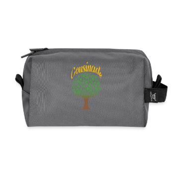 cousinade arbre nature a personnaliser - Trousse de toilette en tissu recyclé - anthracite - Devant
