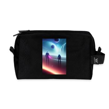 Astronaut, Weltall - Recycelte Kulturtasche - Schwarz - Vorne