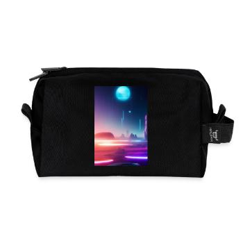 Futuristisches Weltall - Recycelte Kulturtasche - Schwarz - Vorne