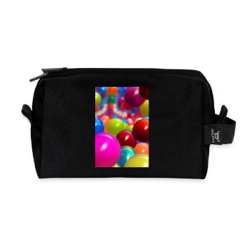 Boules colorées - Trousse de toilette en tissu recyclé - noir - Devant