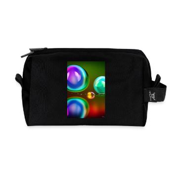 Bunte Blasen - Recycelte Kulturtasche - Schwarz - Vorne