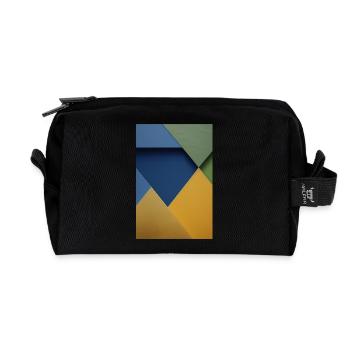 Motif triangulaire coloré - Trousse de toilette en tissu recyclé - noir - Devant
