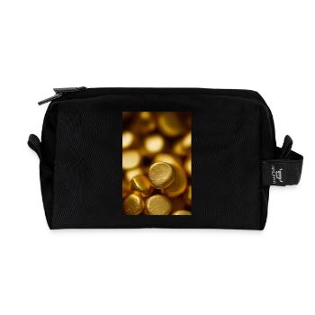 Pièces d’or - Trousse de toilette en tissu recyclé - noir - Devant