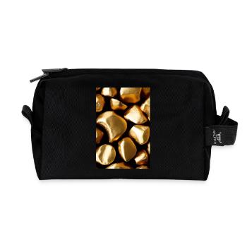 Pièces d’or - Trousse de toilette en tissu recyclé - noir - Devant