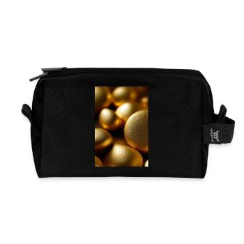 Pièces d’or - Trousse de toilette en tissu recyclé - noir - Devant