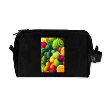 Früchte - Recycelte Kulturtasche - Schwarz - Vorne