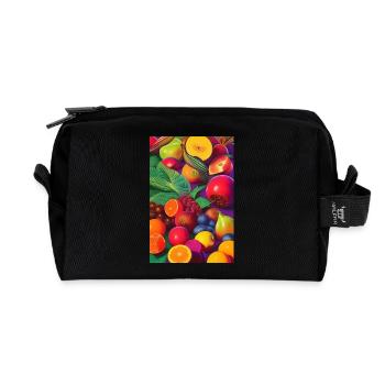 Früchte - Recycelte Kulturtasche - Schwarz - Vorne