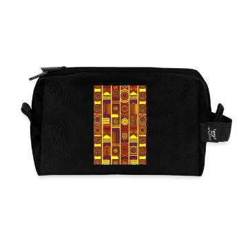 Motif vintage - Trousse de toilette en tissu recyclé - noir - Devant