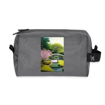 Jardin zen chinois - Trousse de toilette en tissu recyclé - anthracite - Devant