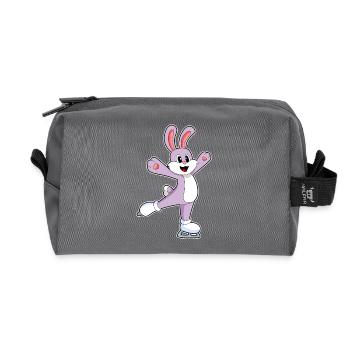 Hase Eislaufen Schlittschuhe - Recycelte Kulturtasche - Anthrazit - Vorne