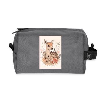 Chevreuil - Trousse de toilette en tissu recyclé - anthracite - Devant