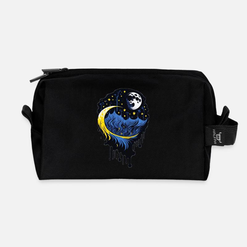 Moon and Stars - Recycelte Kulturtasche - Schwarz