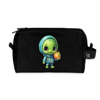 Blau-Pinker Alien Skateboarder: Kosmische Tricks - Recycelte Kulturtasche - Schwarz - Vorne