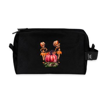 Cute Halloween design - Recycled Toiletry Zip Bag - black - Front
