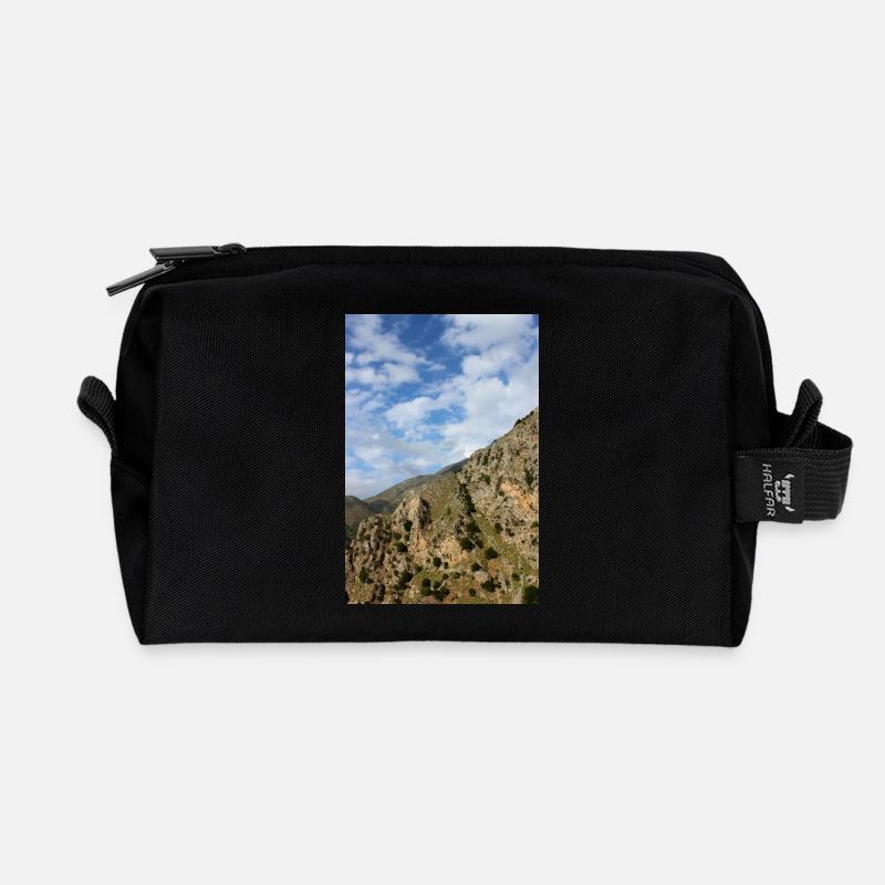 Berg Berge Berglandschaft Poster - Recycelte Kulturtasche - Schwarz