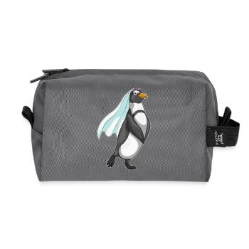 Penguin Bridal Veil Wedding - Recycled Toiletry Zip Bag - anthracite - Front