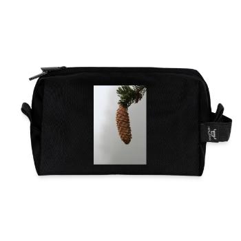 POMMES DE PIN DANS LA BRUME MATINALE - Trousse de toilette en tissu recyclé - noir - Devant