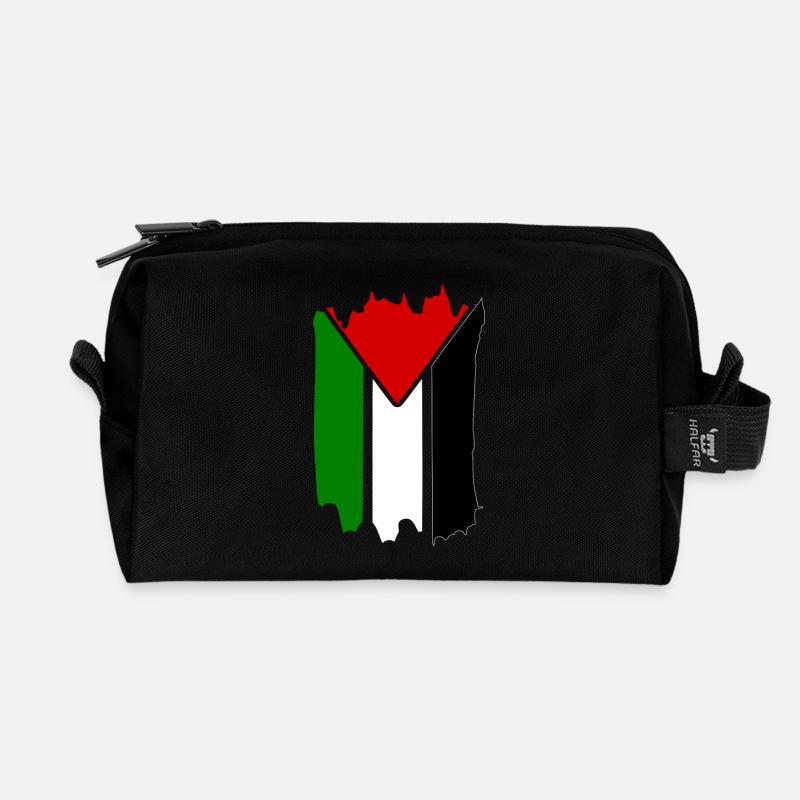 Palestine - Recycled Toiletry Zip Bag - black