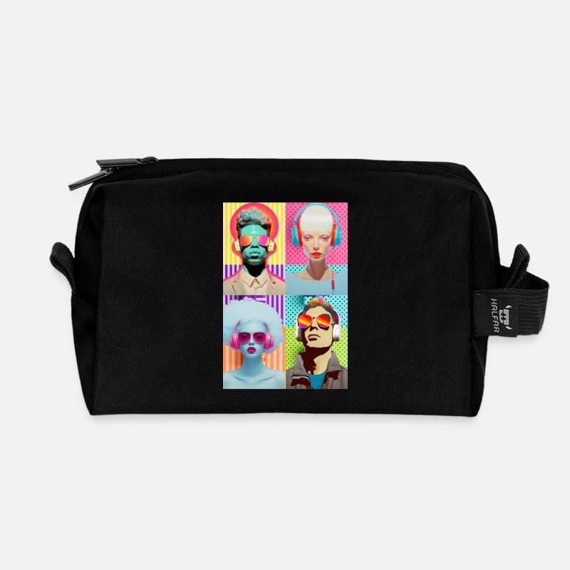 Musik Pop Art - Recycelte Kulturtasche - Schwarz