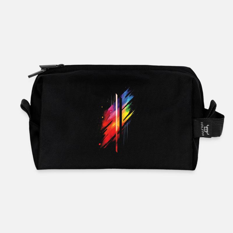 Subtil et cool Dripping Pride drapeau arc en ciel Design - Trousse de toilette en tissu recyclé - noir