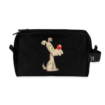 Funny and cute dog - Recycled Toiletry Zip Bag - black - Front