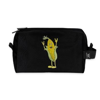 Matal Rock Corn on the cob corn farmer I love corn - Recycled Toiletry Zip Bag - black - Front