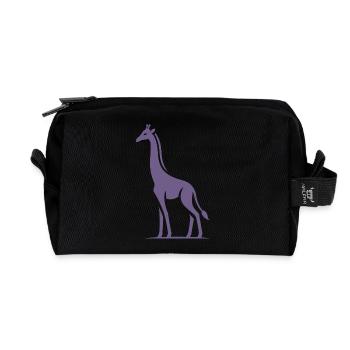 Minimalist Giraffe Africa Silhouette - Recycled Toiletry Zip Bag - black - Front