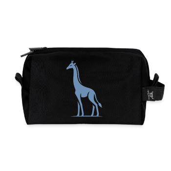 Minimalist Giraffe Africa Silhouette - Recycled Toiletry Zip Bag - black - Front