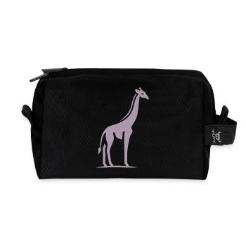 Giraffe Africa Silhouette Minimalist - Recycled Toiletry Zip Bag - black - Front