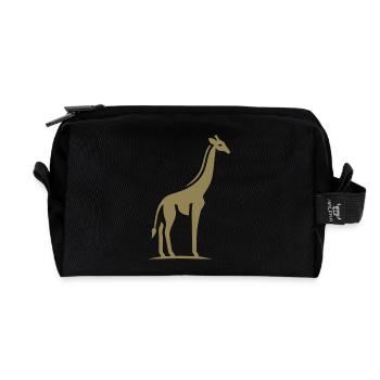 Giraffe Africa Silhouette Minimalist - Recycled Toiletry Zip Bag - black - Front