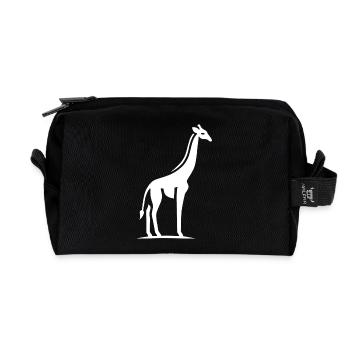 Giraffe Africa Silhouette Minimalist - Recycled Toiletry Zip Bag - black - Front